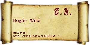 Bugár Máté névjegykártya