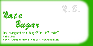 mate bugar business card